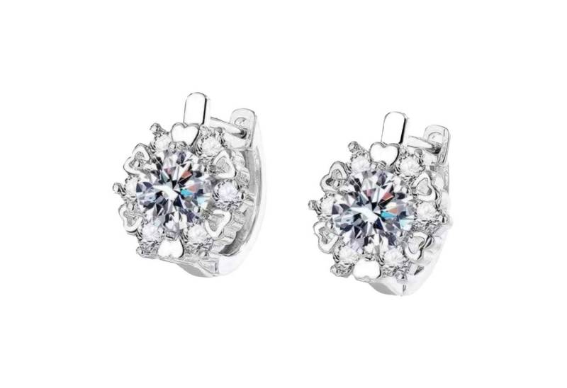 Jumpeak Paar Ohrhänger Blumenförmige Ohrstecker,0.5ct ohrstecker mädchen,ohrstecker gold 585 von Jumpeak