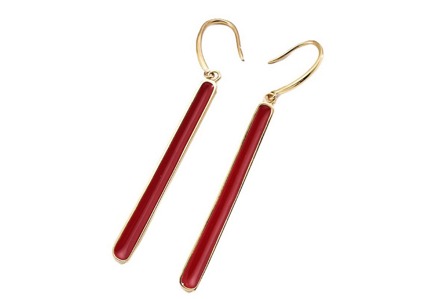 Jumpeak Paar Ohrhaken ohrringe silber 925,ohrringe rot,ohrringe damen,18k ohrringe vergoldet (Ein Paar rot glasierte Silberohrringe(mit Schachtel), geschenk freundin,damengeschenk,geschenk für frau,geschenk für tochter von Jumpeak