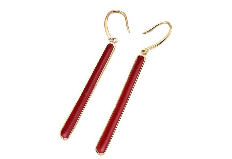 Jumpeak Paar Ohrhaken ohrringe silber 925,ohrringe rot,ohrringe damen,18k ohrringe vergoldet (Ein Paar rot glasierte Silberohrringe(mit Schachtel), geschenk freundin,damengeschenk,geschenk für frau,geschenk für tochter von Jumpeak