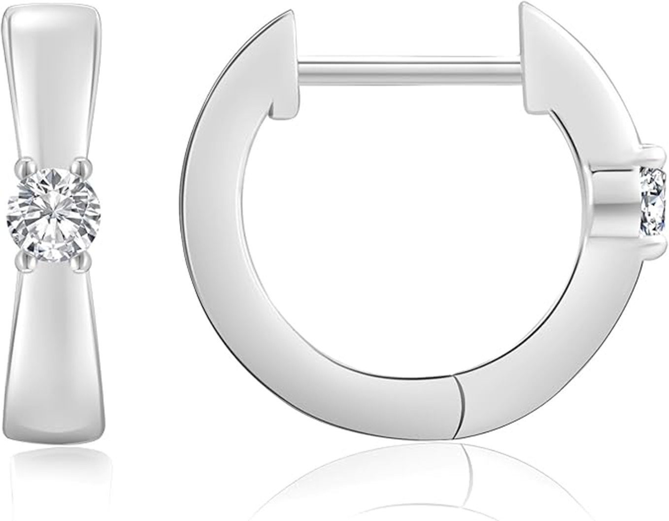 Jumpeak Paar Ohrstecker 0.15ct Ohrstecker damen,Ohrstecker mädchen,Diamond,14K Weißgold/Gold, D/E Liebes geschenk für sie,Geschenk ideen für frau,Geschenk schwester von Jumpeak