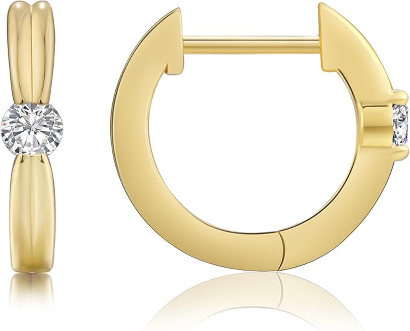 Jumpeak Paar Ohrstecker 0.15ct Ohrstecker damen,Ohrstecker mädchen,Diamond,14K Weißgold/Gold, D/E Liebes geschenk für sie,Geschenk ideen für frau,Geschenk schwester von Jumpeak