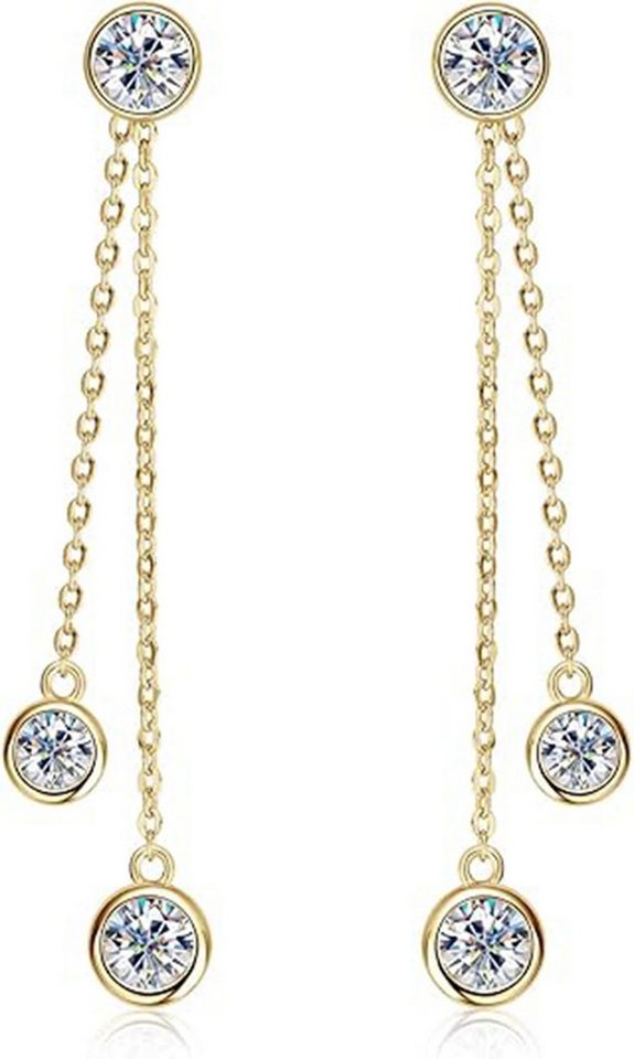 Jumpeak Paar Ohrstecker 0.3ct/0.3ct/0.15ct D/E Ohrstecker damen,Ohrstecker mädchen,Diamond, Liebes geschenk für sie,Geschenk ideen für frau,Geschenk schwester von Jumpeak