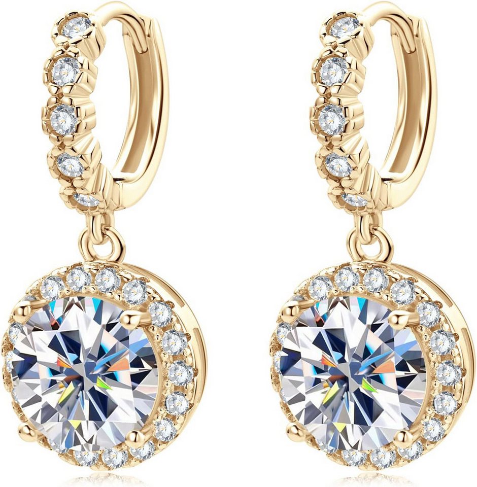 Jumpeak Paar Ohrstecker 585 Gold, 1-3 Karat Diamanten im Rundschliff, Damenohrringe, E, VS1, 3EX, IGI-Zertifikat Diamantohrringe für Damen, Geschenk von Jumpeak