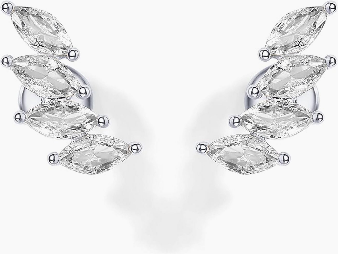 Jumpeak Paar Ohrstecker 585 Gold, Diamanten im Marquise-Schliff, exquisite Ohrringe, Geschenke für Töchter, Freundinnen, Mütter oder Geburtstage von Jumpeak