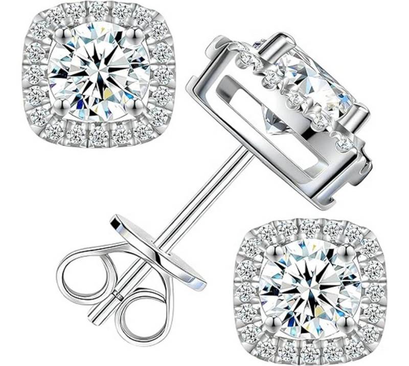 Jumpeak Paar Ohrstecker E VS1 3EX Einzelner Diamant mit 1ct Ohrstecker damen,Diamantohrstecker, Liebes geschenk für sie,Geschenk ideen für frau,Geschenk schwester von Jumpeak