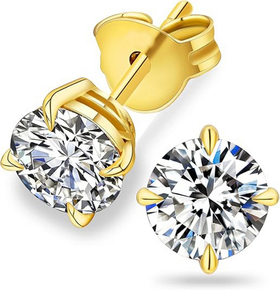 Jumpeak Paar Ohrstecker E VS1 3EX Einzelner Diamant mit 1ct Ohrstecker damen,Diamantohrstecker, Liebes geschenk für sie,Geschenk ideen für frau,Geschenk schwester von Jumpeak