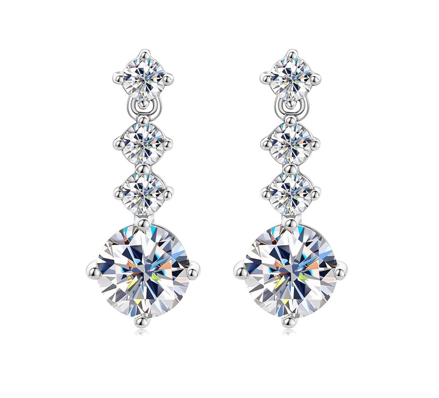 Jumpeak Paar Ohrstecker Einzelner,1CT,D,VS1,3EX,Damenohrringe, Labor gezüchtete Diamanten, Kommunion geschenk mädchen,Damen geschenk,Geschenk tochter von Jumpeak