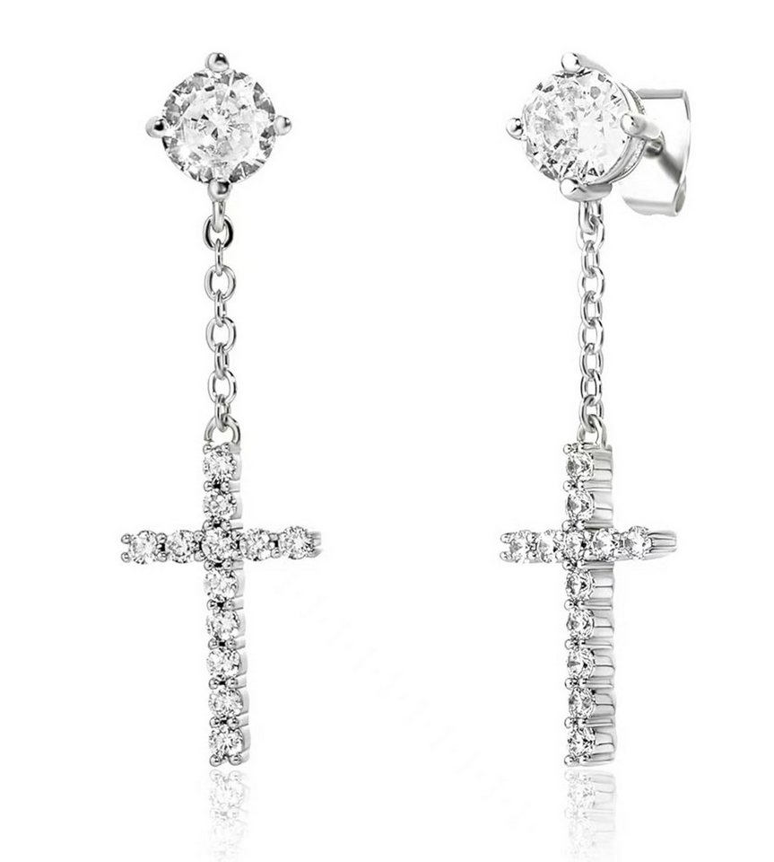 Jumpeak Paar Ohrstecker Einzelner 0.5ct,D,VS1,3EX,Damen-Kreuz-Ohrstecker,14K Weißgold/Gelbgold, Kommunion geschenk mädchen,Damen geschenk,Geschenk tochter von Jumpeak