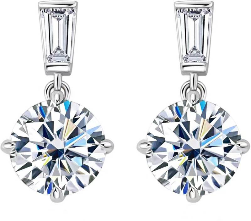 Jumpeak Paar Ohrstecker Einzelner Diamant1ct,D,VS1,3EX,Diamantohrringe für Damen, Kommunion geschenk mädchen,Damen geschenk,Geschenk tochter von Jumpeak