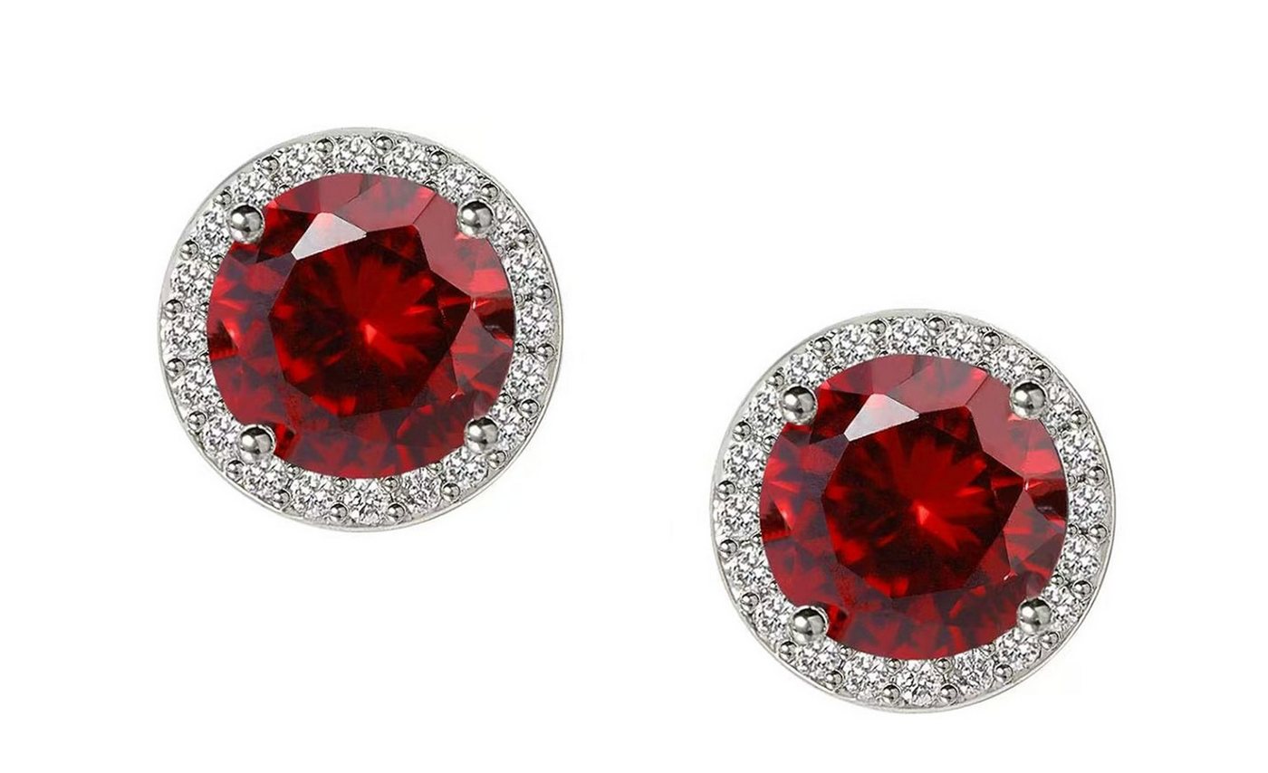 Jumpeak Paar Ohrstecker Einzelner0.8ct Edelstein in Rot/Blau,D/E,VVS/VS,Ohrstecker für Damen, Geschenke für Damen, Geschenke für Töchter, Liebesgeschenke für sie von Jumpeak