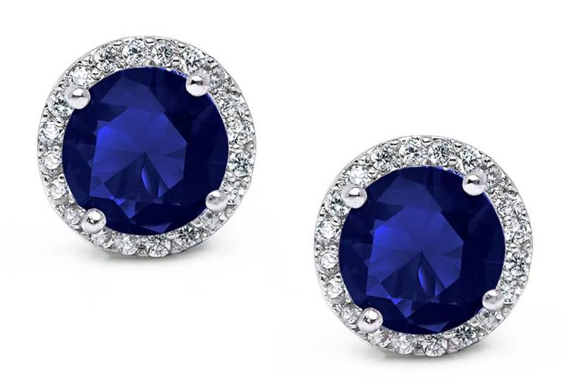 Jumpeak Paar Ohrstecker Einzelner0.8ct Edelstein in Rot/Blau,D/E,VVS/VS,Ohrstecker für Damen, Geschenke für Damen, Geschenke für Töchter, Liebesgeschenke für sie von Jumpeak