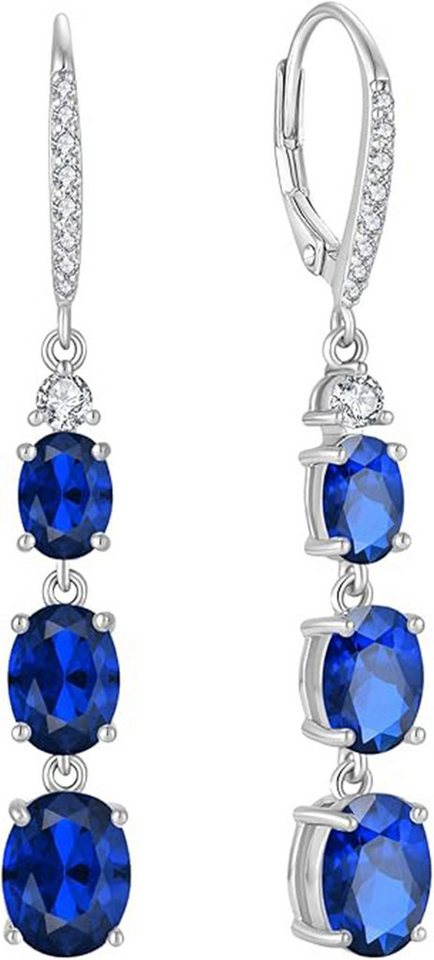 Jumpeak Paar Ohrstecker Kultivierte Rubin/Saphir-/Smaragd-Ohrstecker,Diamant-Ohrstecker, Geburtsstein-Ohrringe,Ohrstecker,Ohrringe hängend,Schwester Geschenk von Jumpeak