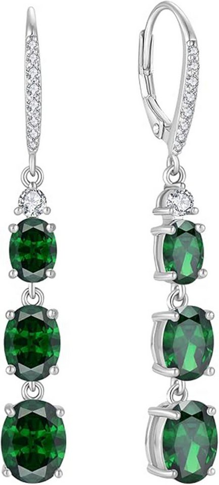 Jumpeak Paar Ohrstecker Kultivierte Rubin/Saphir-/Smaragd-Ohrstecker,Diamant-Ohrstecker, Geburtsstein-Ohrringe,Ohrstecker,Ohrringe hängend,Schwester Geschenk von Jumpeak