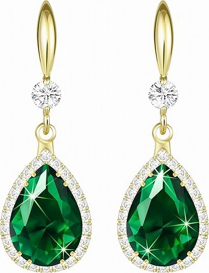 Jumpeak Paar Ohrstecker Mit einem einzelnen synthetischen Edelstein von 5 ct, Tropfenohrringe, Mode, formelle Kleidung, wichtige Anlässe von Jumpeak