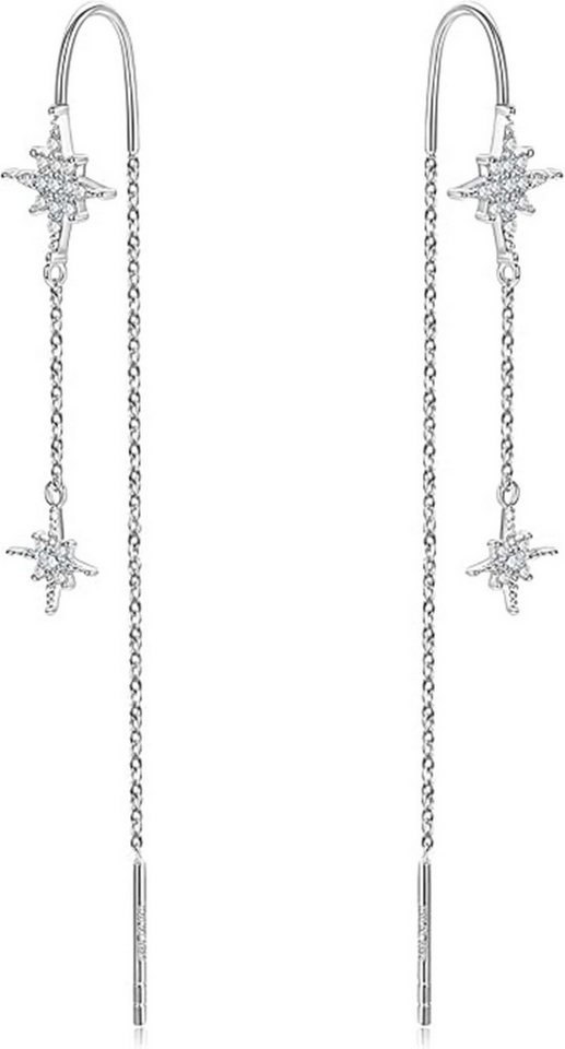 Jumpeak Paar Ohrstecker Ohrstecker Gold 585 Echtgold,Ohrstecker Mädchen,Ohrringe Gold Hängend, D/E,Diamantohrstecker,Lange Ohrringe,Konfirmation Geschenk Mädchen von Jumpeak