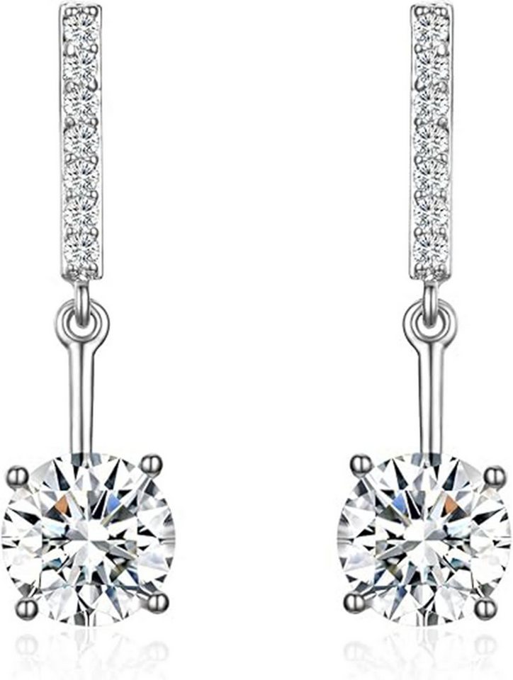 Jumpeak Paar Ohrstecker Runder Brillantschliff, im Labor gezüchteter Diamant, Damenohrringe, 14-karätige Weißgold-Diamantohrringe, inklusive edler Geschenkbox. von Jumpeak