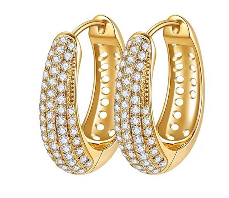 Jumpeak Paar Ohrstecker mit Ohrklemme Damen-Gold-Ohrringe, 14K Gold-Ohrringe, D/E, VVS/VS, Diamant-Ohrringe, Kommunion geschenk mädchen,Damen geschenk,Geschenk tochter von Jumpeak