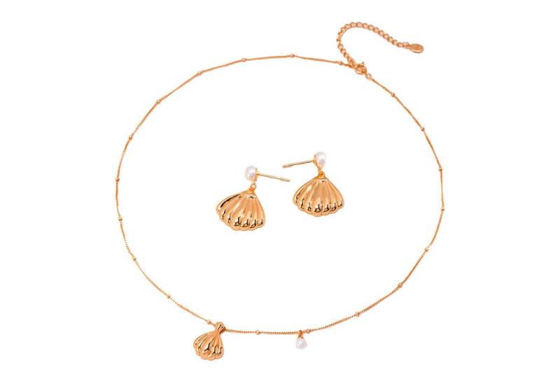 Jumpeak Schmuckset halskette damen silber925,halskette perlen,perlenohrringe,18kvergoldet (Halskette und Ohrringe Schmuckset(mit Schachtel), ohrringe silber 925,damengeschenk,schwestergeschenk,geschenk tochter von Jumpeak