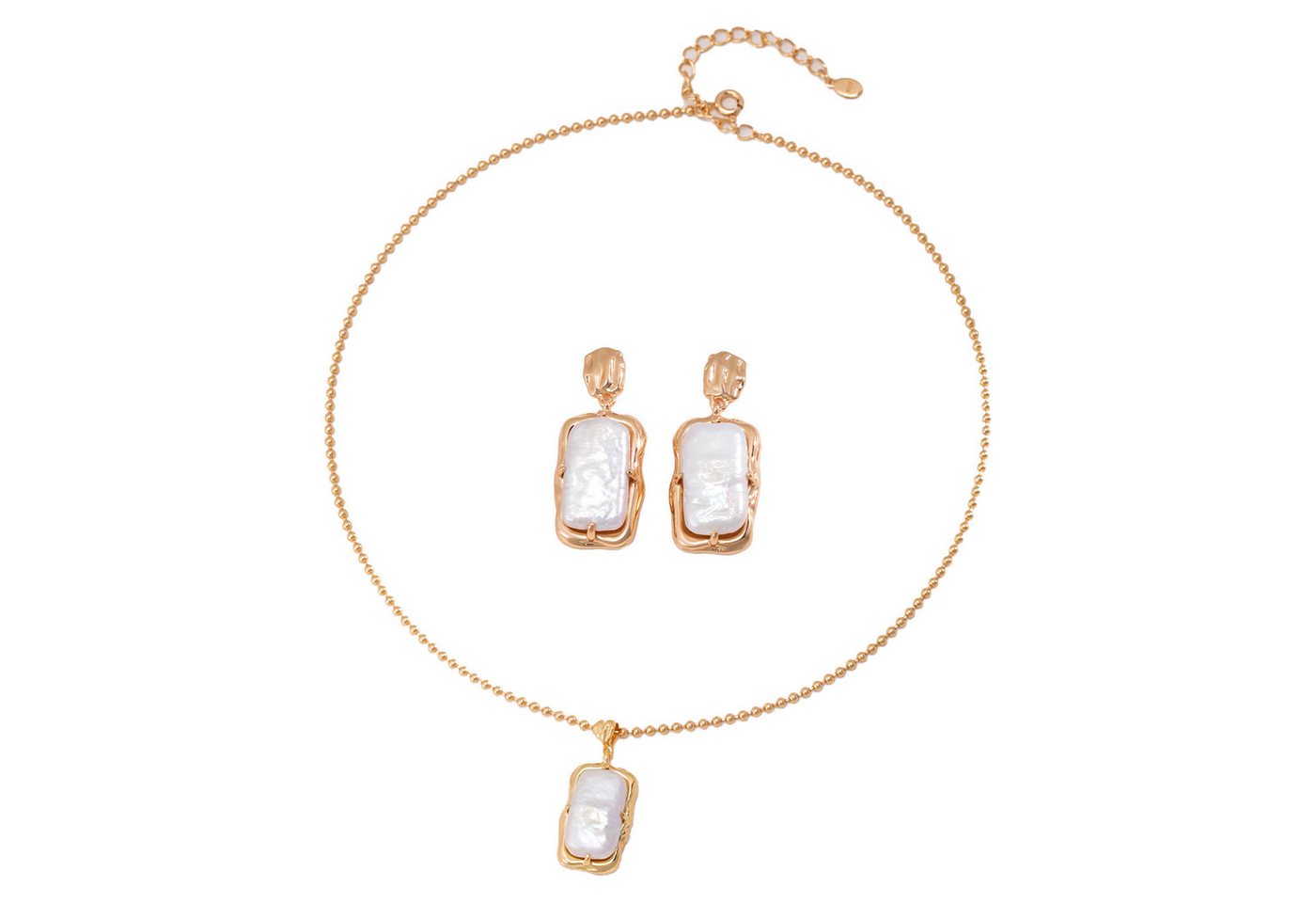 Jumpeak Schmuckset halskette damen silber925,halskette perlen,perlenohrringe,18kvergoldet (Halskette und Ohrringe Schmuckset(mit Schachtel), ohrringe silber 925,damengeschenk,schwestergeschenk,geschenk tochter von Jumpeak