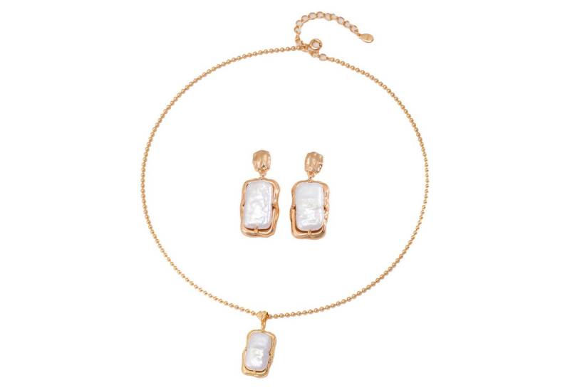 Jumpeak Schmuckset halskette damen silber925,halskette perlen,perlenohrringe,18kvergoldet (Halskette und Ohrringe Schmuckset(mit Schachtel), ohrringe silber 925,damengeschenk,schwestergeschenk,geschenk tochter von Jumpeak