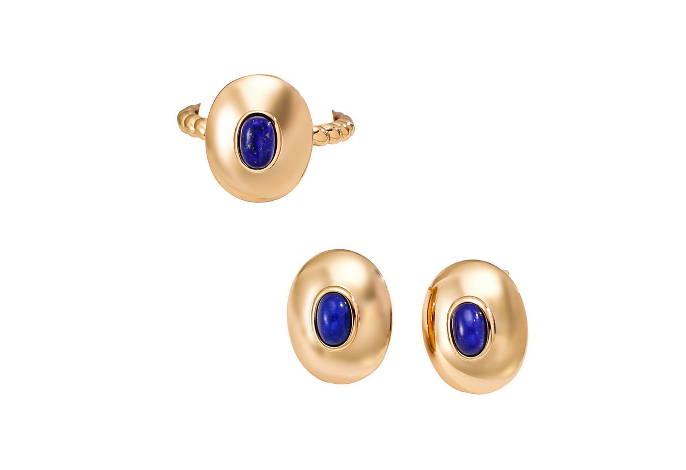 Jumpeak Schmuckset ohrringe silber925,lapislazuliohrringe,ringsilber925damen,18kvergoldet (Ring und Ohrringe im Set(mit Schachtel), lapislazuli ring,ohrringe mädchen,damen geschenk,schwester geschenk von Jumpeak