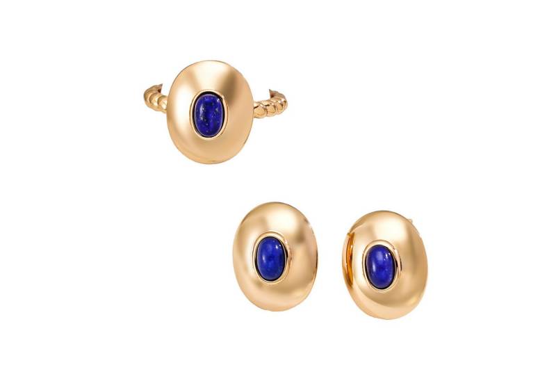 Jumpeak Schmuckset ohrringe silber925,lapislazuliohrringe,ringsilber925damen,18kvergoldet (Ring und Ohrringe im Set(mit Schachtel), lapislazuli ring,ohrringe mädchen,damen geschenk,schwester geschenk von Jumpeak