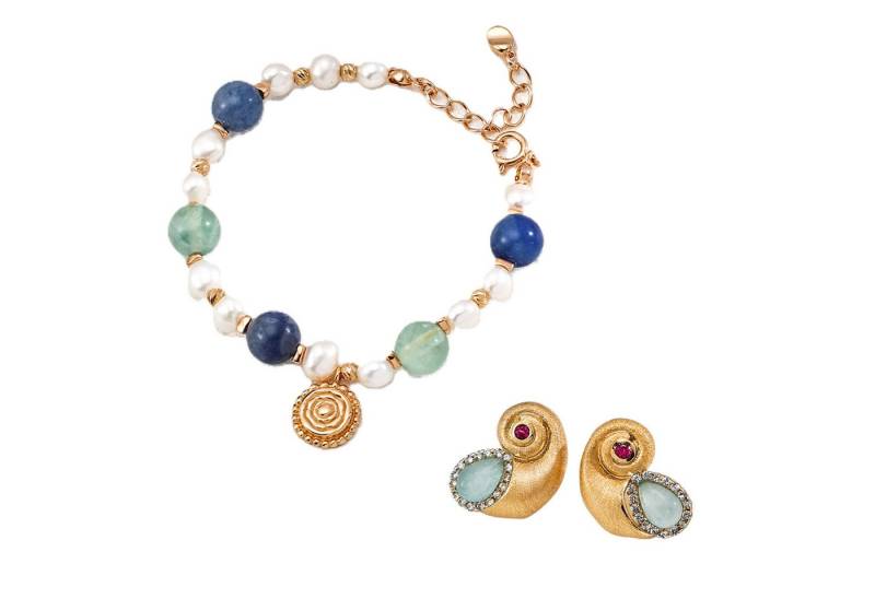 Jumpeak Schmuckset ohrringe silber925,perlenohrringe,armband silber925damen,perlenarmband (Armband und Ohrringe im Set(mit Schachtel), 18kohrringe vergoldet,damengeschenk,geschenkschwester, geschenkfürfrau von Jumpeak