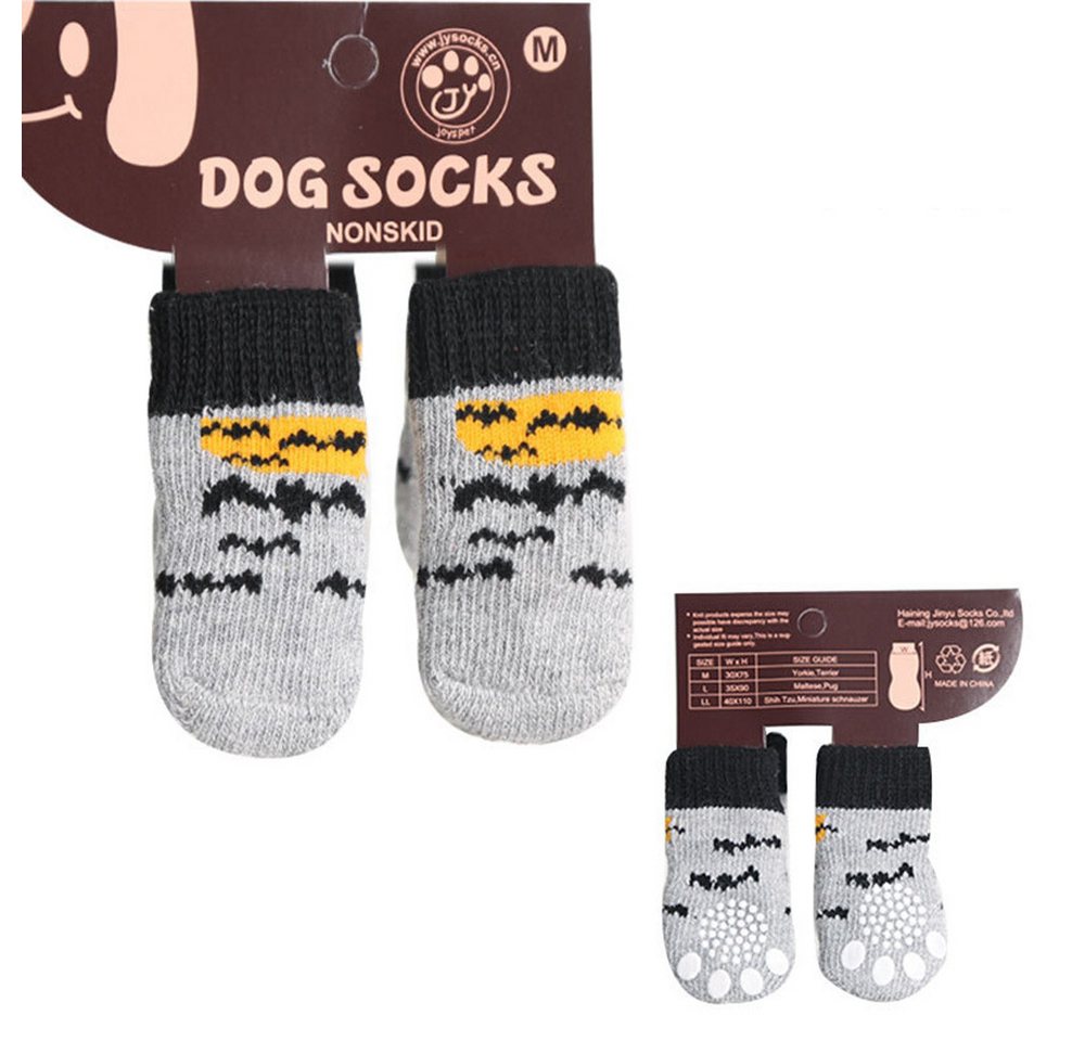 Jumpeak Schutzsocken Hunde Socken Antirutsch,Neujahrs-Pet-Socken,Katzenartikel,süße Muster, Hunde-Socken draußen,Elch- & Nikolaus-Motive, alljährig geeignet von Jumpeak