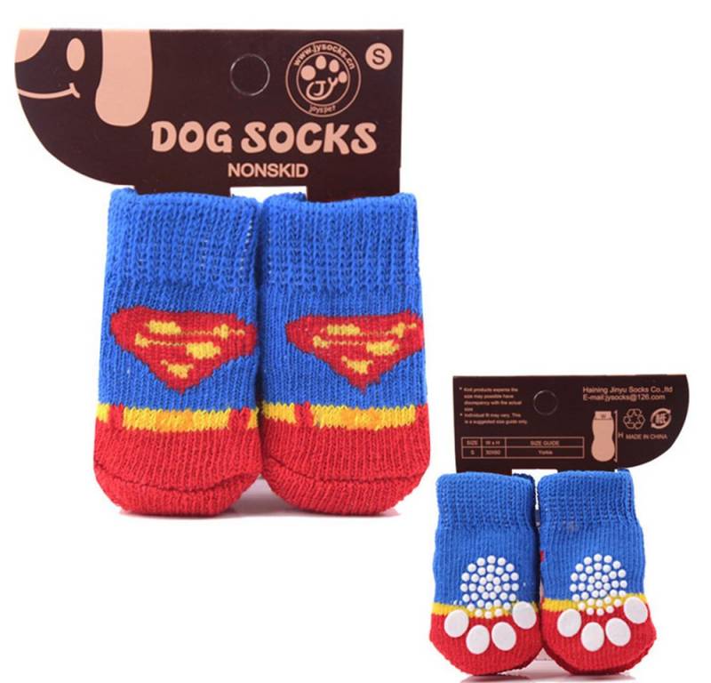 Jumpeak Schutzsocken Hunde Socken Antirutsch,Neujahrs-Pet-Socken,Katzenartikel,süße Muster, Hunde-Socken draußen,Elch- & Nikolaus-Motive, alljährig geeignet von Jumpeak