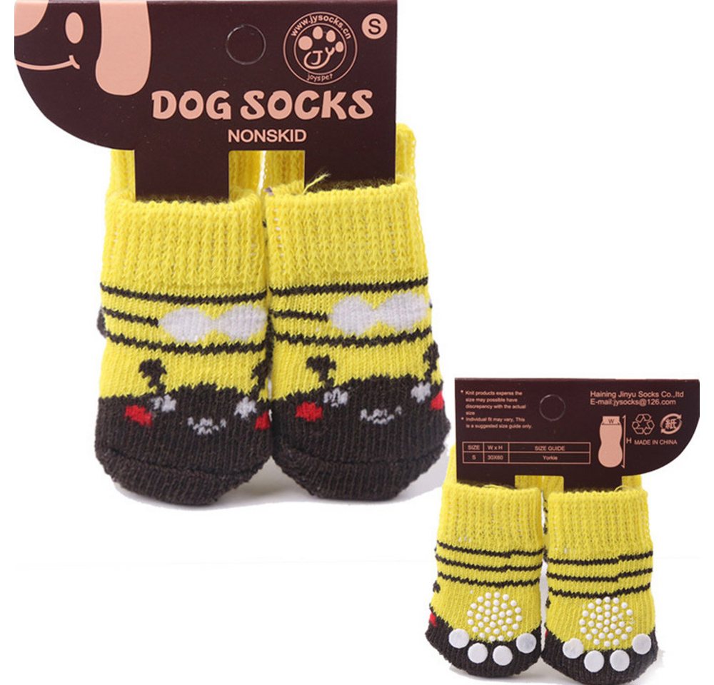 Jumpeak Schutzsocken Hunde Socken Antirutsch,Neujahrs-Pet-Socken,Katzenartikel,süße Muster, Hunde-Socken draußen,Elch- & Nikolaus-Motive, alljährig geeignet von Jumpeak