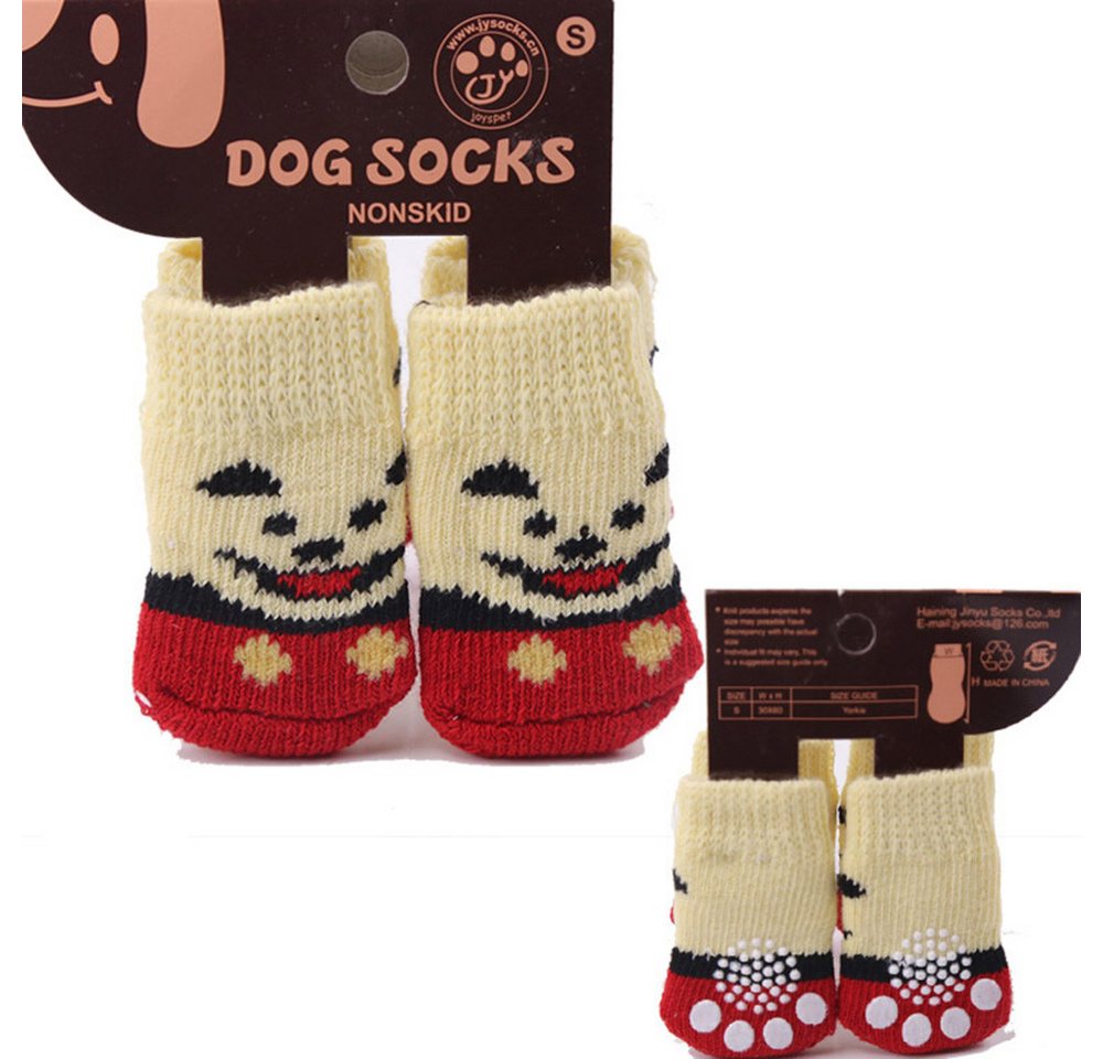 Jumpeak Schutzsocken Hunde Socken Antirutsch,Neujahrs-Pet-Socken,Katzenartikel,süße Muster, Hunde-Socken draußen,Elch- & Nikolaus-Motive, alljährig geeignet von Jumpeak