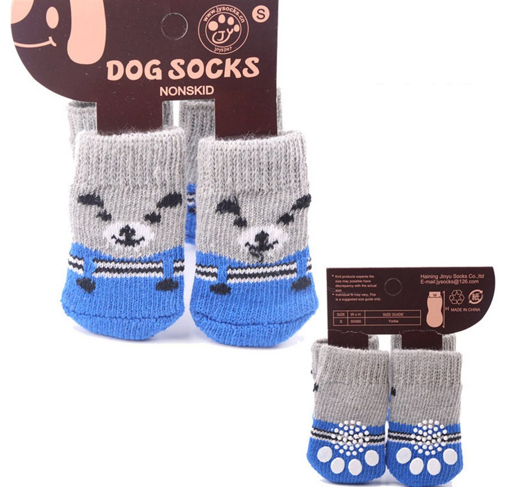 Jumpeak Schutzsocken Hunde Socken Antirutsch,Neujahrs-Pet-Socken,Katzenartikel,süße Muster, Hunde-Socken draußen,Elch- & Nikolaus-Motive, alljährig geeignet von Jumpeak