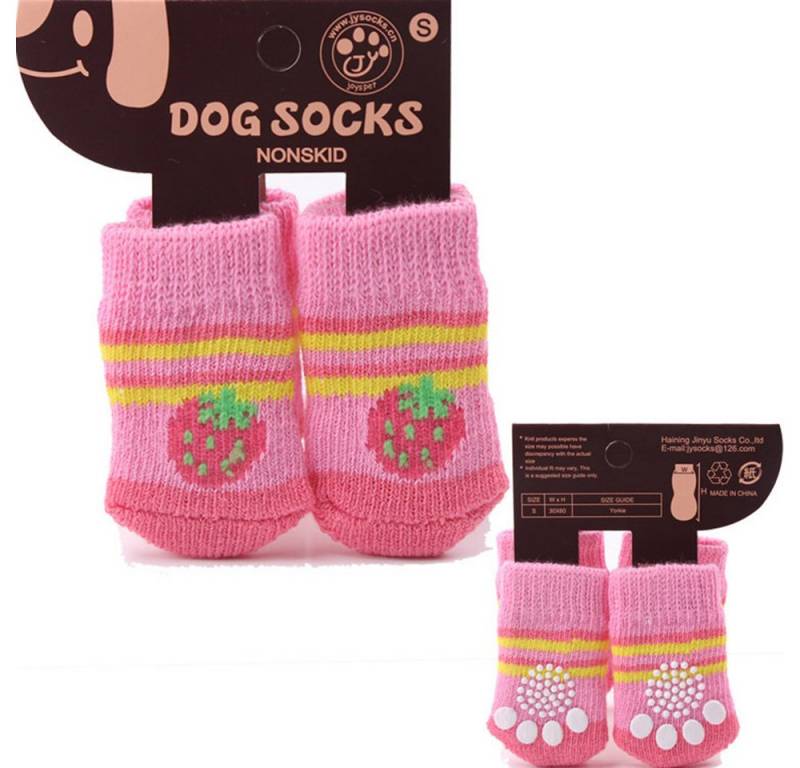 Jumpeak Schutzsocken Hunde Socken Antirutsch,Neujahrs-Pet-Socken,Katzenartikel,süße Muster, Hunde-Socken draußen,Elch- & Nikolaus-Motive, alljährig geeignet von Jumpeak
