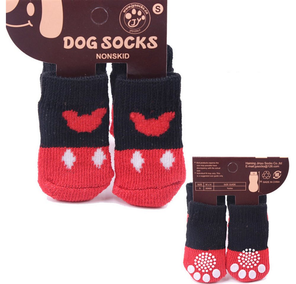 Jumpeak Schutzsocken Hunde Socken Antirutsch,Neujahrs-Pet-Socken,Katzenartikel,süße Muster, Hunde-Socken draußen,Elch- & Nikolaus-Motive, alljährig geeignet von Jumpeak