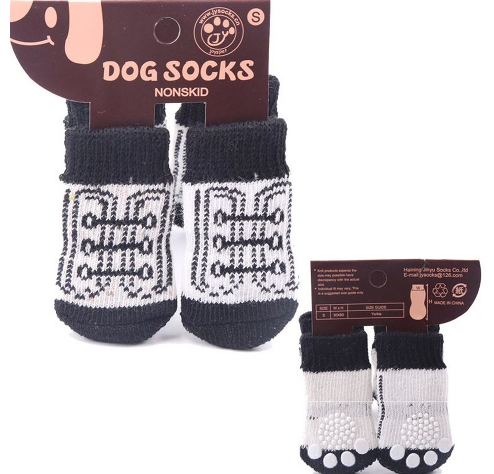 Jumpeak Schutzsocken Hunde Socken Antirutsch,Neujahrs-Pet-Socken,Katzenartikel,süße Muster, Hunde-Socken draußen,Elch- & Nikolaus-Motive, alljährig geeignet von Jumpeak