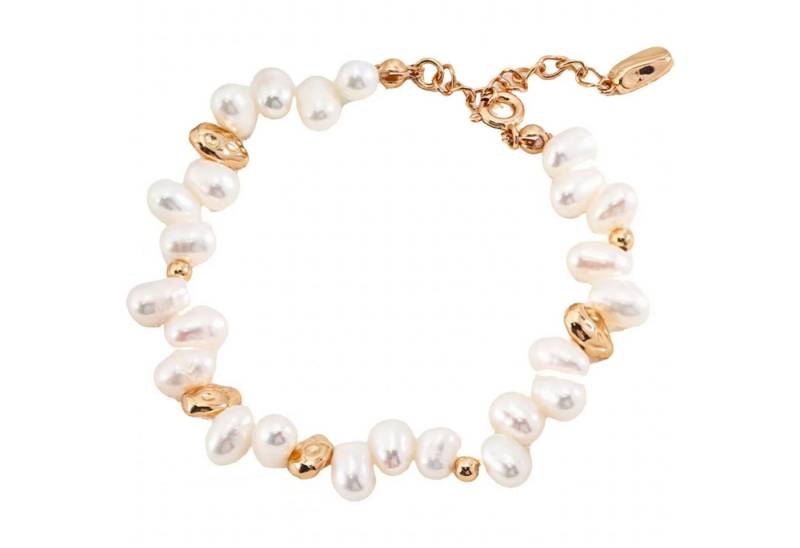 Jumpeak Silberarmband Armband Perlen , armband damen ,  armband trauzeugin, Armband Schwester, 18K Gold plattiert, Geschenk Kommunion Mädchen von Jumpeak