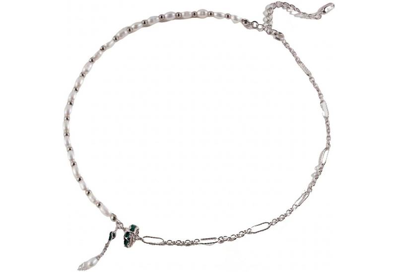 Jumpeak Silberkette Damen Halskette, 925 Silber Halskette, Perlen Anhänger Halskette, Perlen-Anhänger , 18K vergoldet,  geschenk ideen für frau von Jumpeak