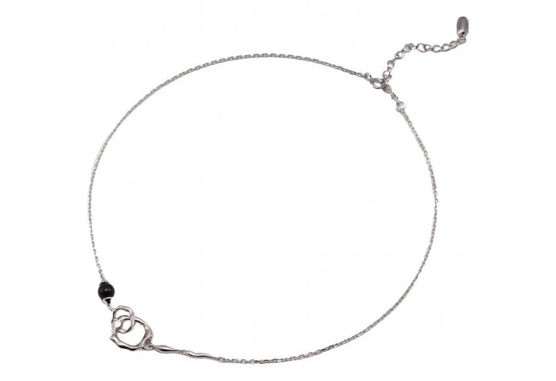 Jumpeak Silberkette Damen-Silberkette, Perlenkette, Onyxkette, Sterling Silber Halskette, 18K Gold plattiert, Geschenk für Mädchen von Jumpeak