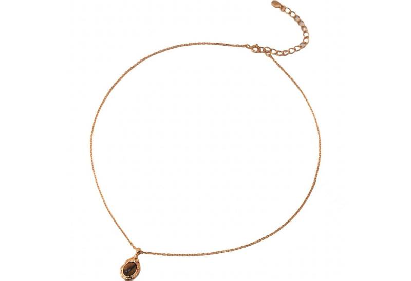 Jumpeak Silberkette 925 Silber Damen Halskette, Tigerauge Anhänger, Edelstein Anhänger, Malachit Anhänger, 18K Gold plattiert, Konfirmation Geschenk für Mädchen von Jumpeak