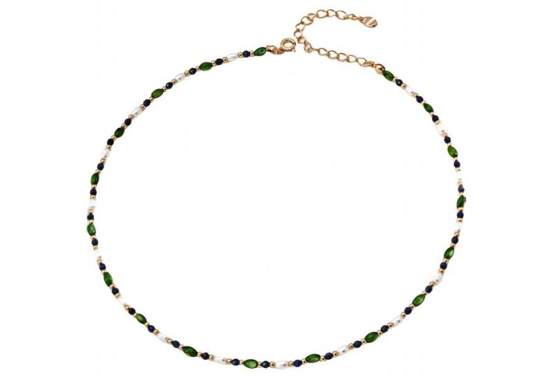 Jumpeak Silberkette Silberkette, Damenkette, Perlenkette, Lapislazuli-Kette, 925 Damen Silber Halskette, 18K Gold plattiert, Geschenk für Frauen von Jumpeak