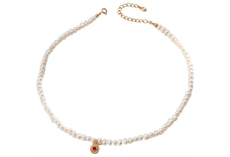 Jumpeak Silberkette Damen Silber Halskette , Perlenkette , Edelstein-Anhänger, Silber Anhänger Halskette, 18KGold plattiert, Damen Liebe Thema Geschenk von Jumpeak