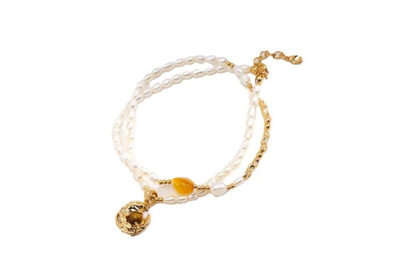 Jumpeak Silberkette halskette damen silber 925,halskette perlen,tigerauge,bernstein, 18k vergoldet,geschenk für frau,damen geschenk,schwester geschenk von Jumpeak