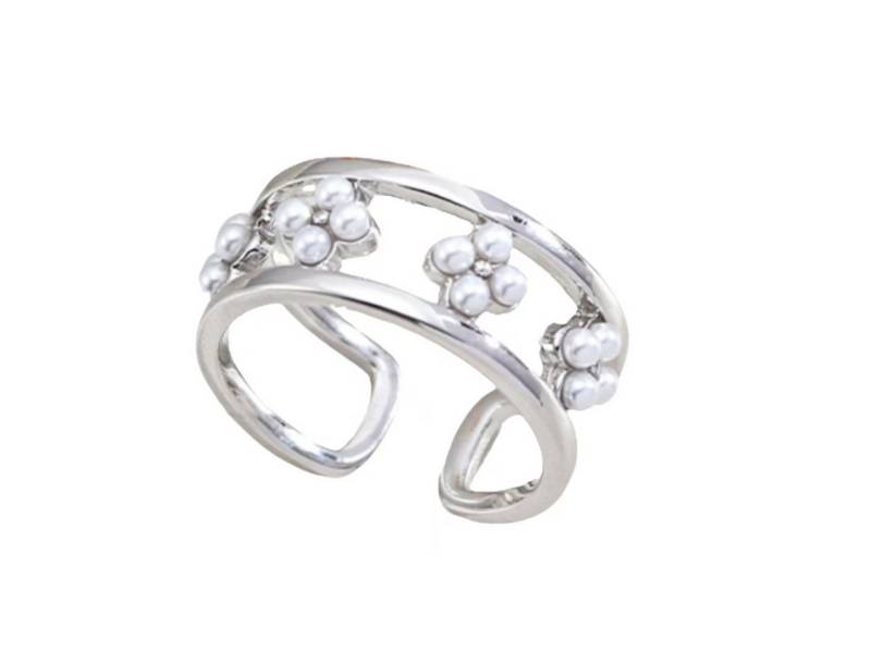 Jumpeak Silberring Ring Silber 925 Damen,Ring Vergoldet Damen,Perlen Ring,Promise Ring, ring damen silber 925,18K Vergoldet,Geschenk für Schwestern,Jahrestag von Jumpeak