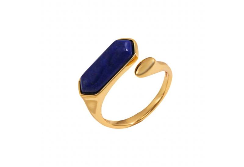 Jumpeak Silberring Ringe Silber Damen , Lapis Lazuli Ring,  Edelstein Ring, Goldplattierter Damenring, 18K Goldplattiert, kommunion geschenk von Jumpeak