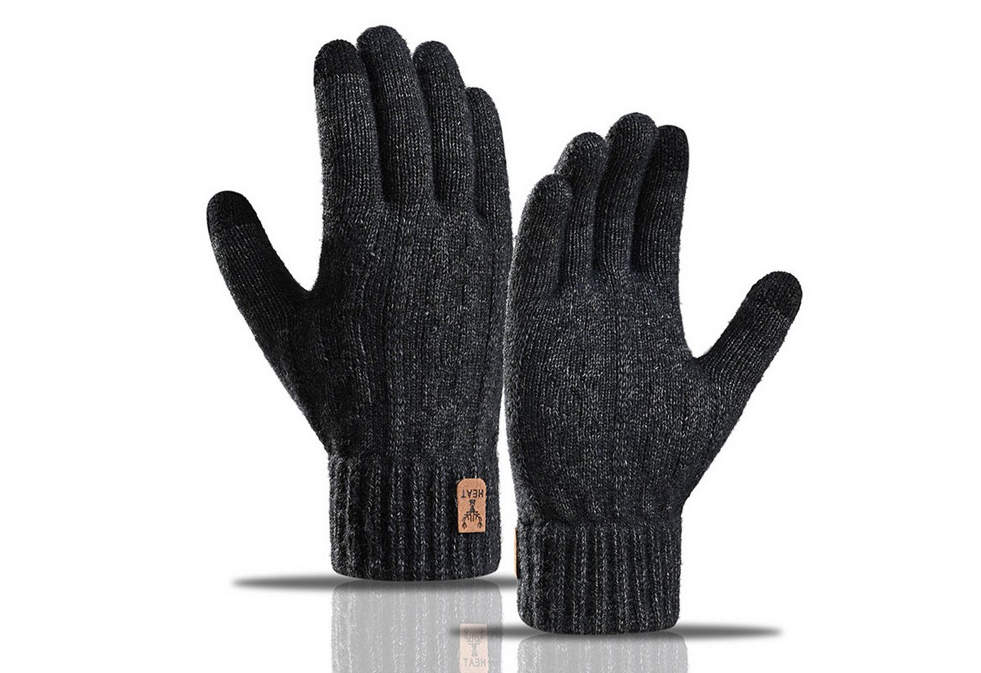 Jumpeak Strickhandschuhe Handschuhe,handschuhe winter,handschuhe herren,Arbeitshandschuhe (Spar-Set, Thermofleece-Futter) fahrradhandschuhe herren,arbeitshandschuhe herren,4 Farben,Kälteschutz von Jumpeak