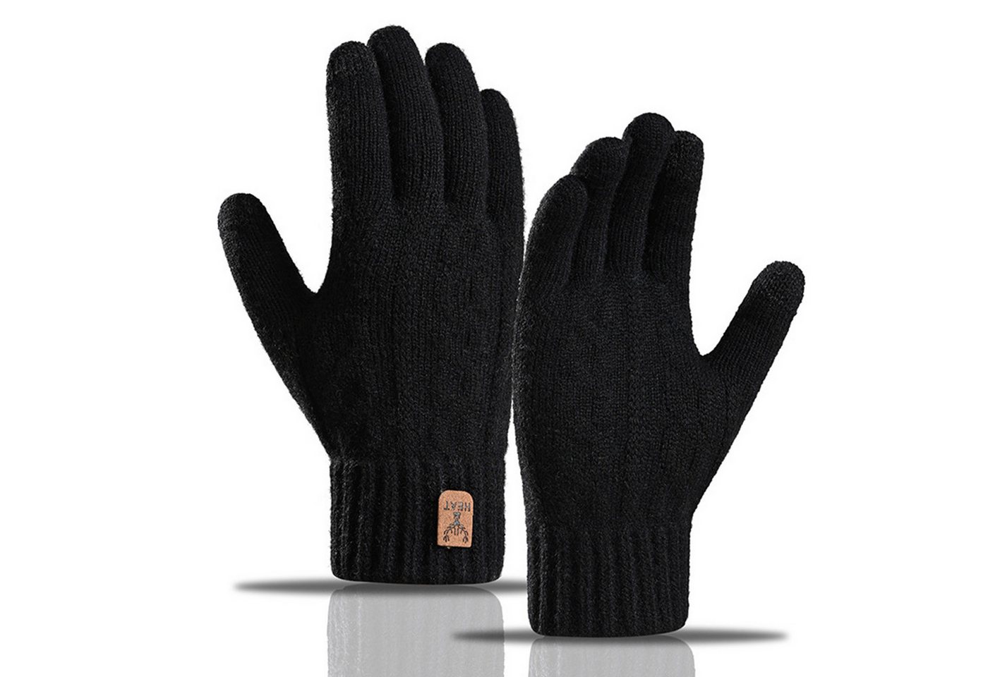 Jumpeak Strickhandschuhe Handschuhe,handschuhe winter,handschuhe herren,Arbeitshandschuhe (Spar-Set, Thermofleece-Futter) fahrradhandschuhe herren,arbeitshandschuhe herren,4 Farben,Kälteschutz von Jumpeak