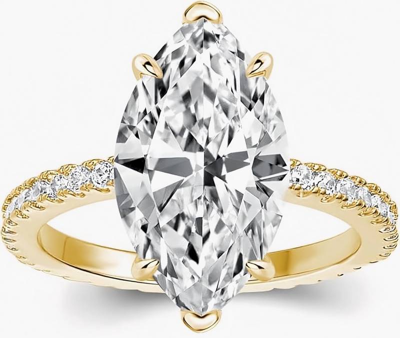 Jumpeak Verlobungsring 585Gold,3ct Marquise-Schliff, im Labor gezüchtet, Damen-Verlobungsring, IGi-Zertifikat Premium Brautring oder Freundin Geschenk von Jumpeak