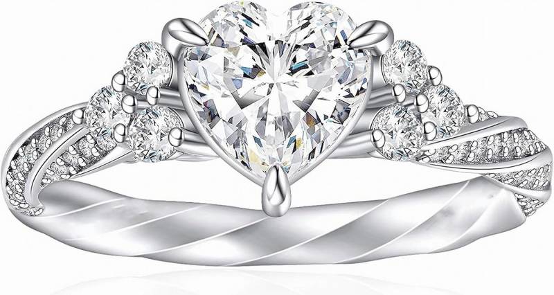 Jumpeak Verlobungsring 585 Gold, 1,1ct im Labor herzförmiger, Verlobungsring gedrehter Ranke, D vvs vs 2ex, mit IGI, ein Hochzeitsgeschenk für das Mädchen von Jumpeak