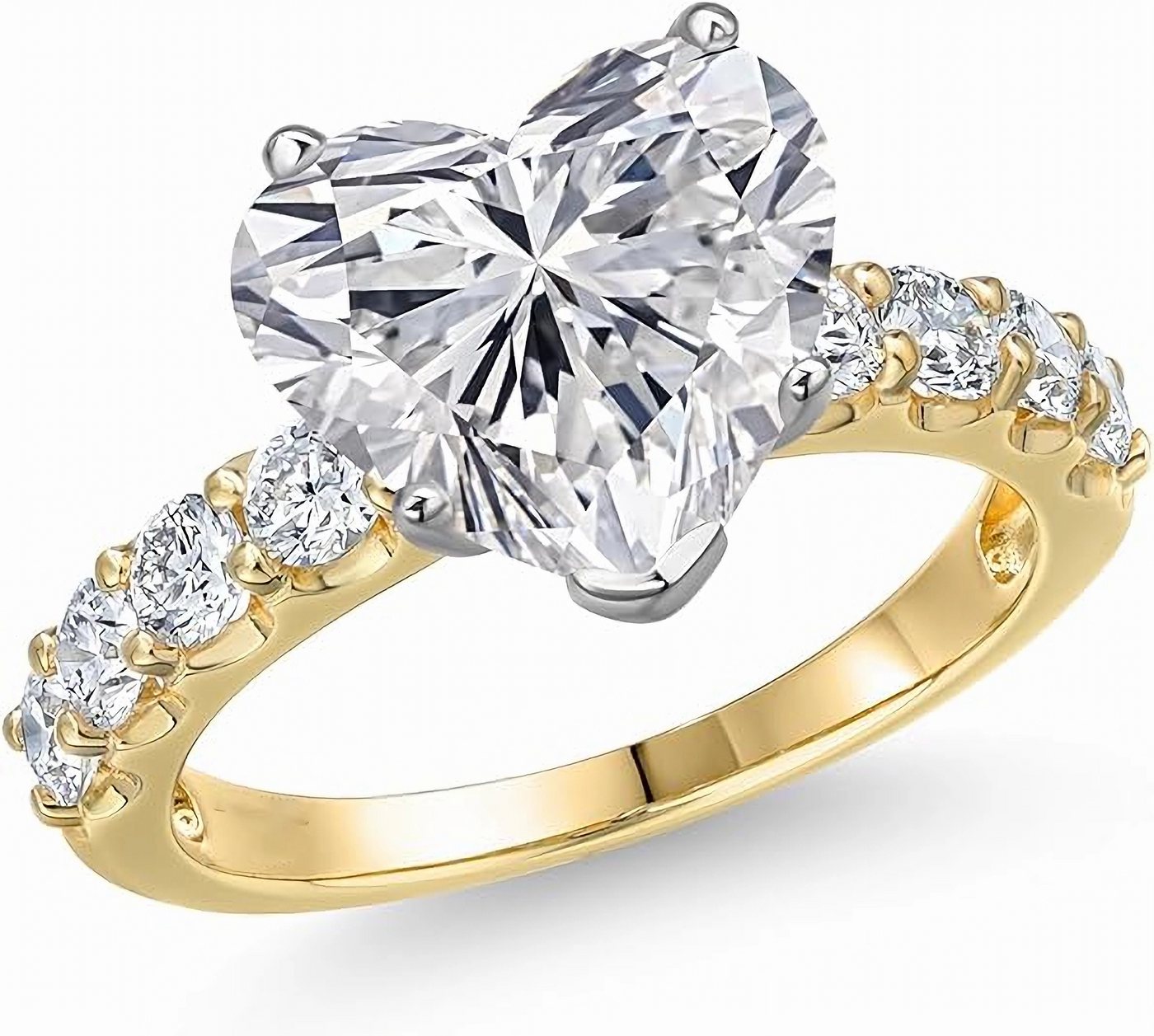 Jumpeak Verlobungsring 585 Gold, 2ct im Labor Diamant in Herzform, Damen-Verlobungsring, D/ VS1/ 2ex, mit IGI. Perfekt für Weihnachten oder Heiratsanträge von Jumpeak
