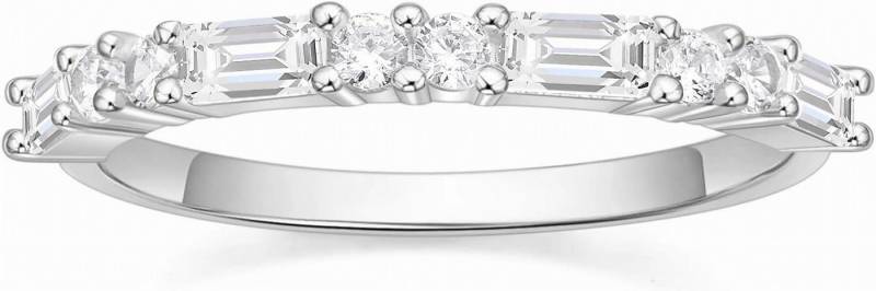 Jumpeak Verlobungsring 585 Gold, rechteckige und runde, schmale, stapelbare Ewigkeitsringe, Kommunion Geschenk,Hochzeitsband,Hochzeitsgeschenk von Jumpeak